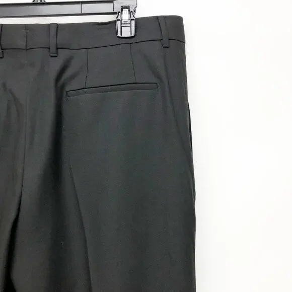 Burberry Mens Wool Pleated Dress Pants EU 52 US 36 Black Classic Trouser